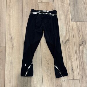 Lululemon Athletica Black Leggings with Striped Accents